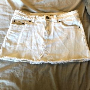 White jean skirt